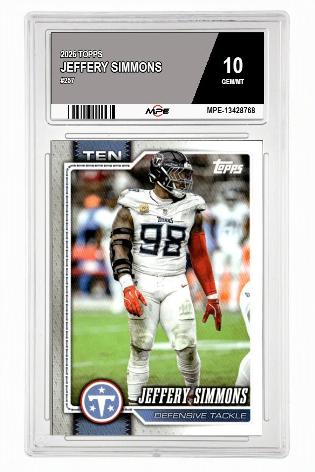 2026 TOPPS #257 JEFFERY SIMMONS MPE 10 GEM/MT — graded card auctioned from the MPE vault