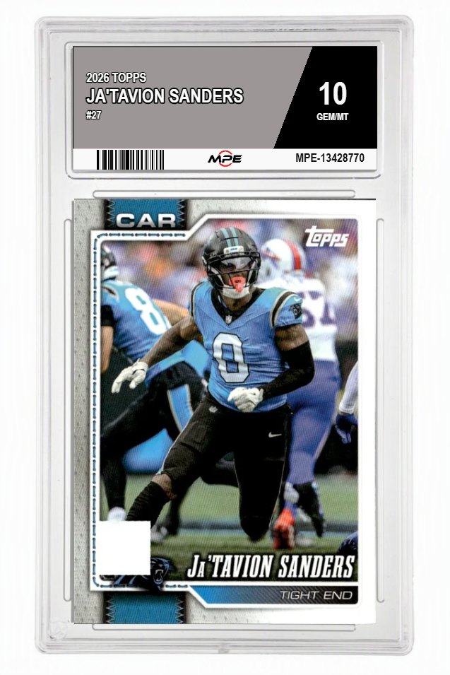 2026 TOPPS #27 JA'TAVION SANDERS MPE 10 GEM/MT — graded card auctioned from the MPE vault