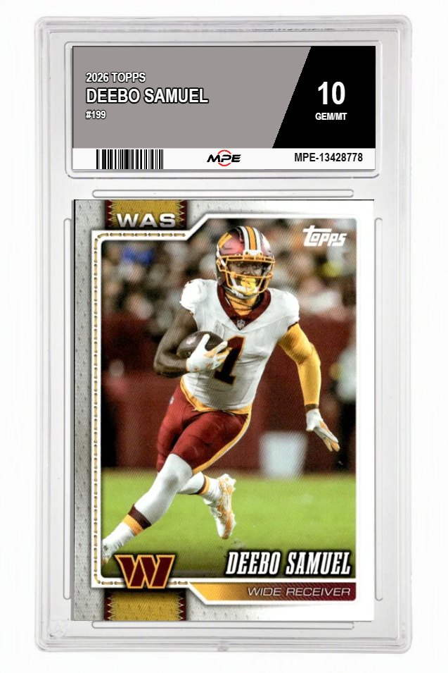 2026 TOPPS #199 DEEBO SAMUEL MPE 10 GEM/MT — graded card auctioned from the MPE vault