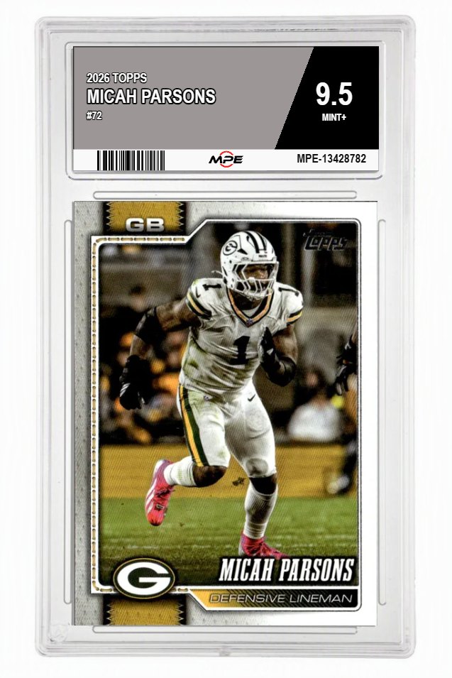 2026 TOPPS #72 MICAH PARSONS MPE 9.5 MINT+ — graded card auctioned from the MPE vault