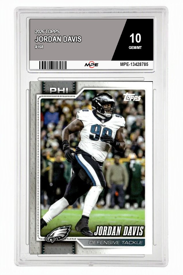 2026 TOPPS #168 JORDAN DAVIS MPE 10 GEM/MT — graded card auctioned from the MPE vault