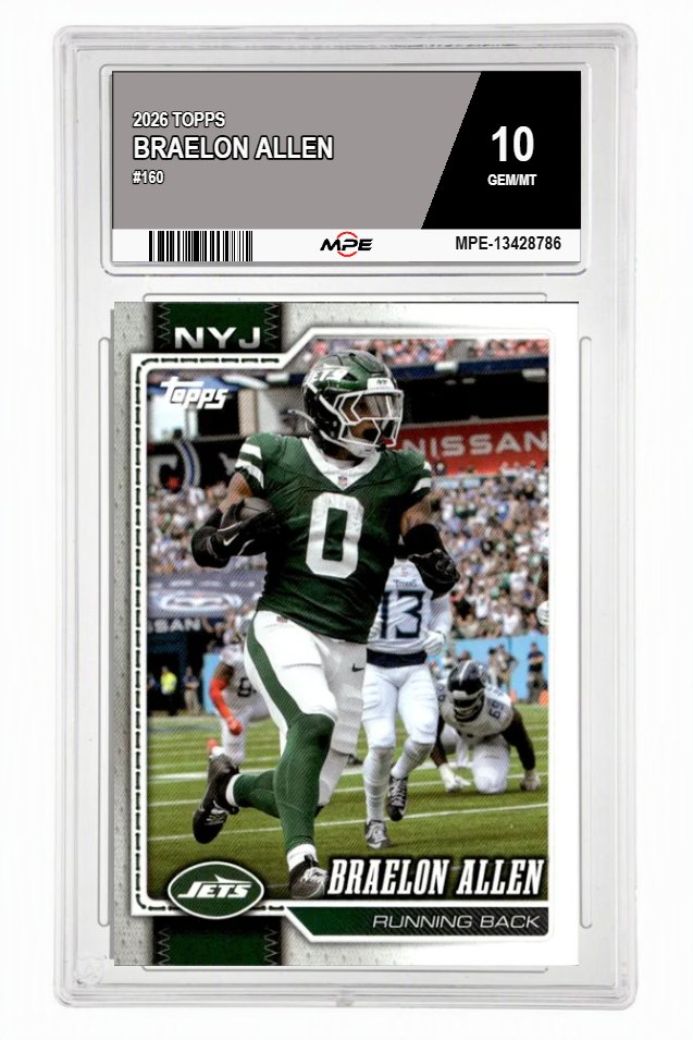 2026 TOPPS #160 BRAELON ALLEN MPE 10 GEM/MT — graded card auctioned from the MPE vault