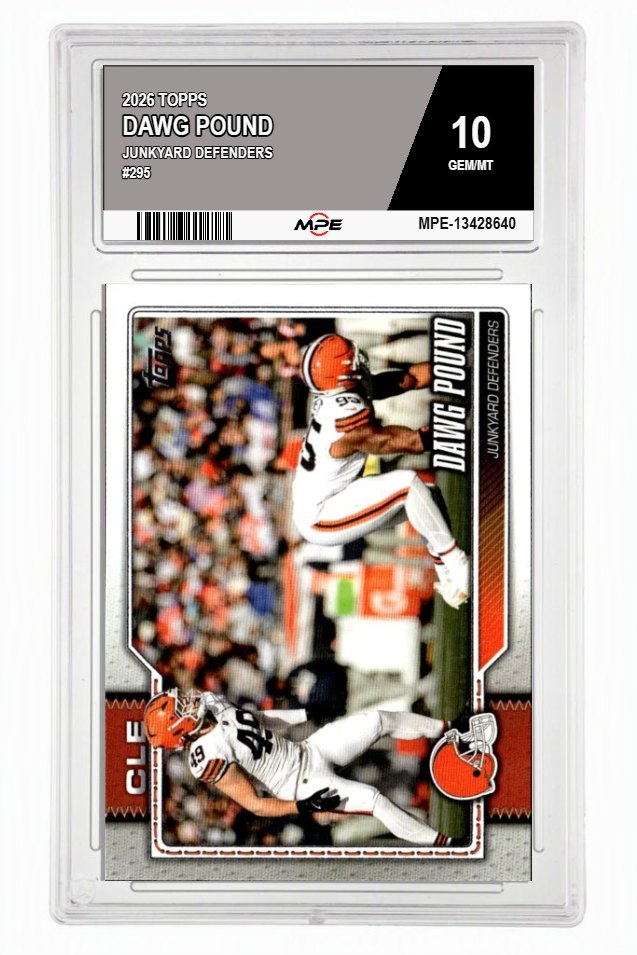 2026 TOPPS JUNKYARD DEFENDERS #295 DAWG POUND MPE 10 GEM/MT — graded card auctioned from the MPE vault