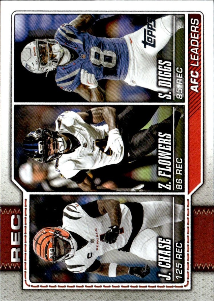 2026 Topps Stefon Diggs, Zay Flowers, Ja'Marr Chase graded slab