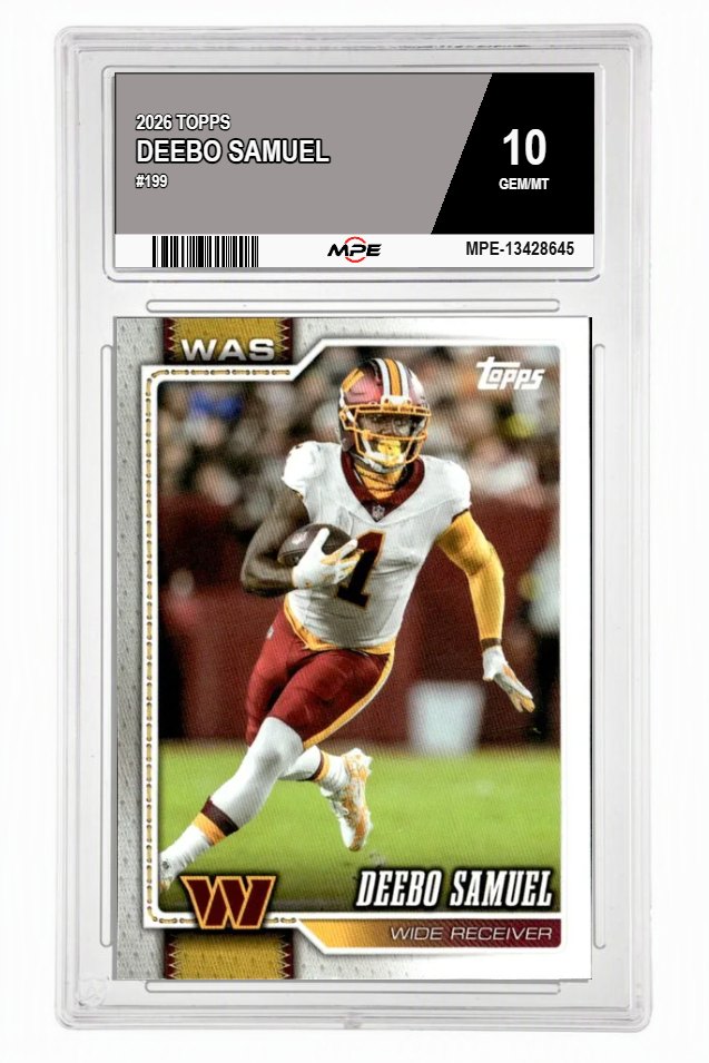 2026 TOPPS #199 DEEBO SAMUEL MPE 10 GEM/MT — graded card auctioned from the MPE vault
