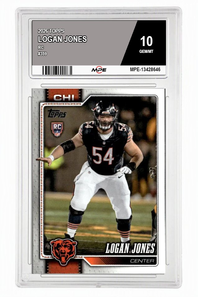 2026 TOPPS RC #359 LOGAN JONES MPE 10 GEM/MT — graded card auctioned from the MPE vault