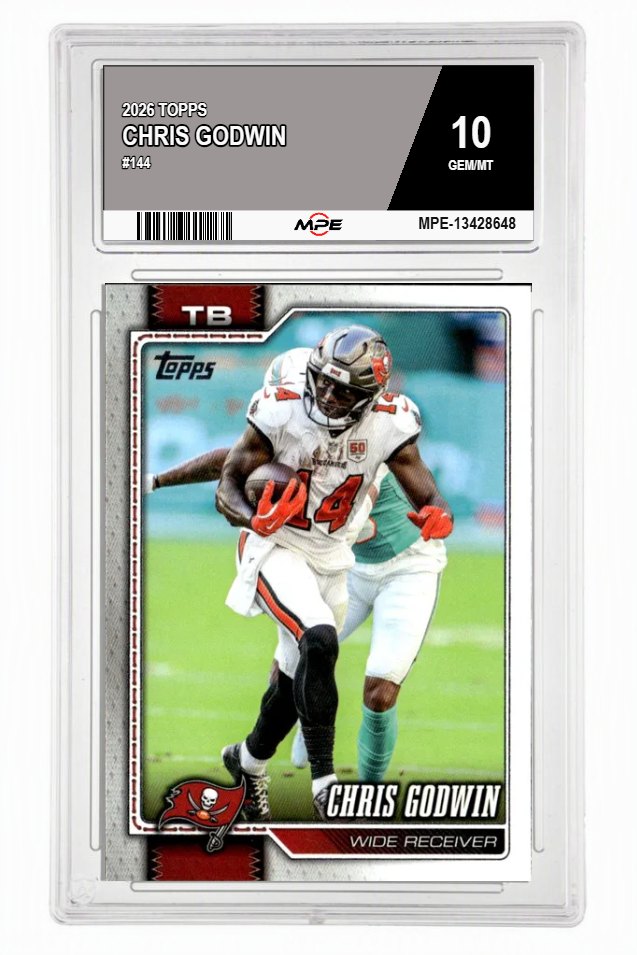 2026 TOPPS #144 CHRIS GODWIN MPE 10 GEM/MT — graded card auctioned from the MPE vault