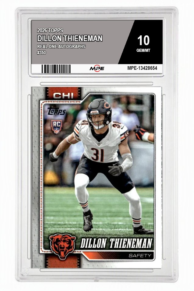 2026 TOPPS Real One Autographs #350 DILLON THIENEMAN MPE 10 GEM/MT — graded card auctioned from the MPE vault