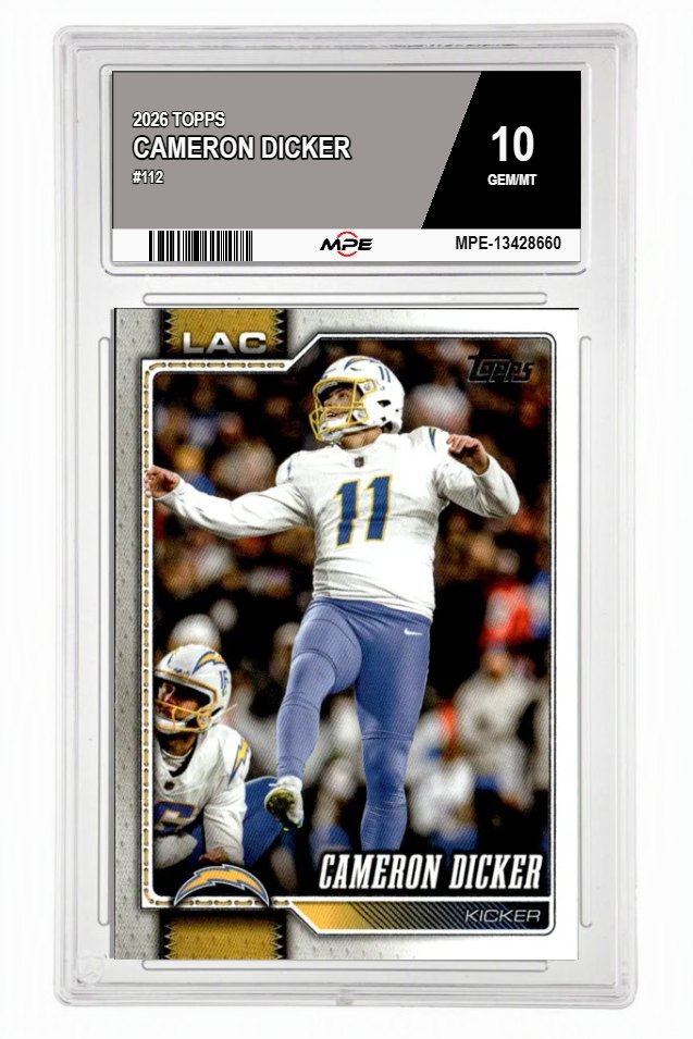 2026 TOPPS #112 CAMERON DICKER MPE 10 GEM/MT — graded card auctioned from the MPE vault