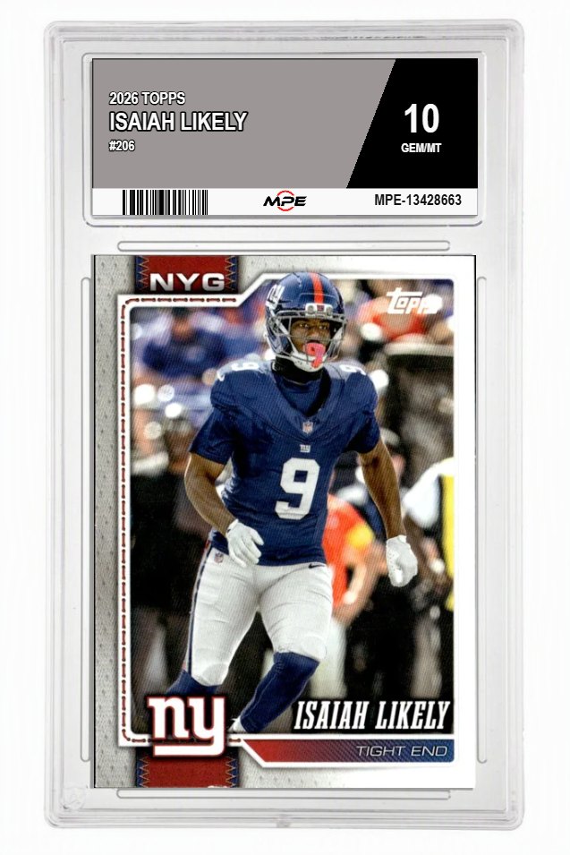 2026 TOPPS #206 ISAIAH LIKELY MPE 10 GEM/MT — graded card auctioned from the MPE vault