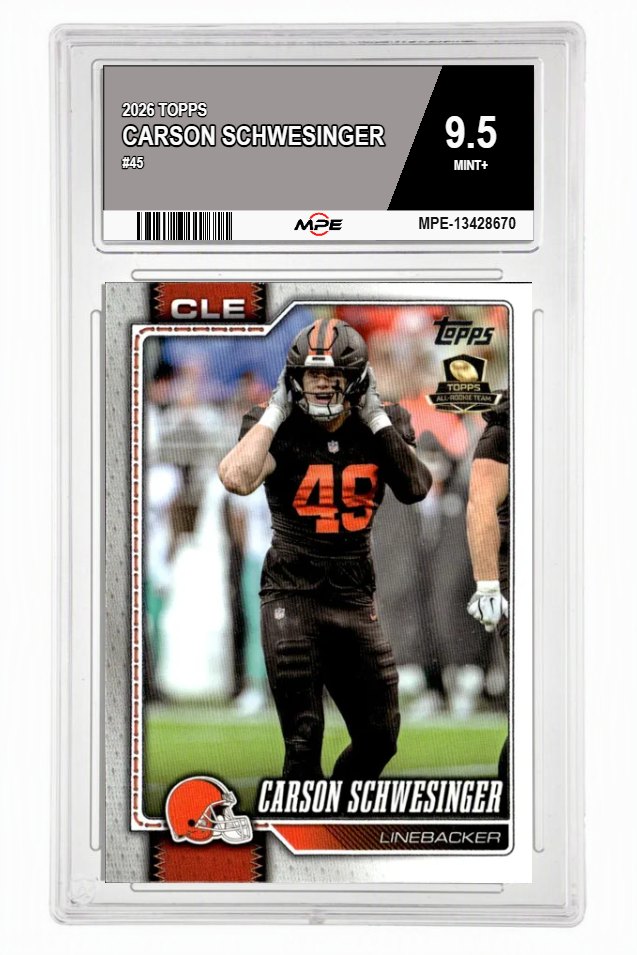 2026 TOPPS #45 CARSON SCHWESINGER MPE 9.5 MINT+ — graded card auctioned from the MPE vault