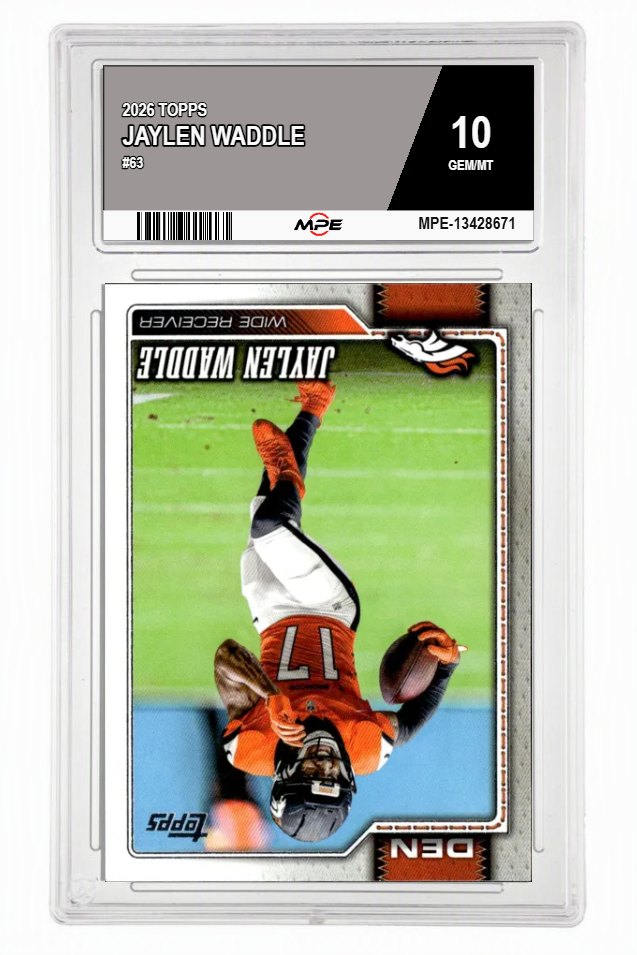 2026 TOPPS #63 JAYLEN WADDLE MPE 10 GEM/MT — graded card auctioned from the MPE vault