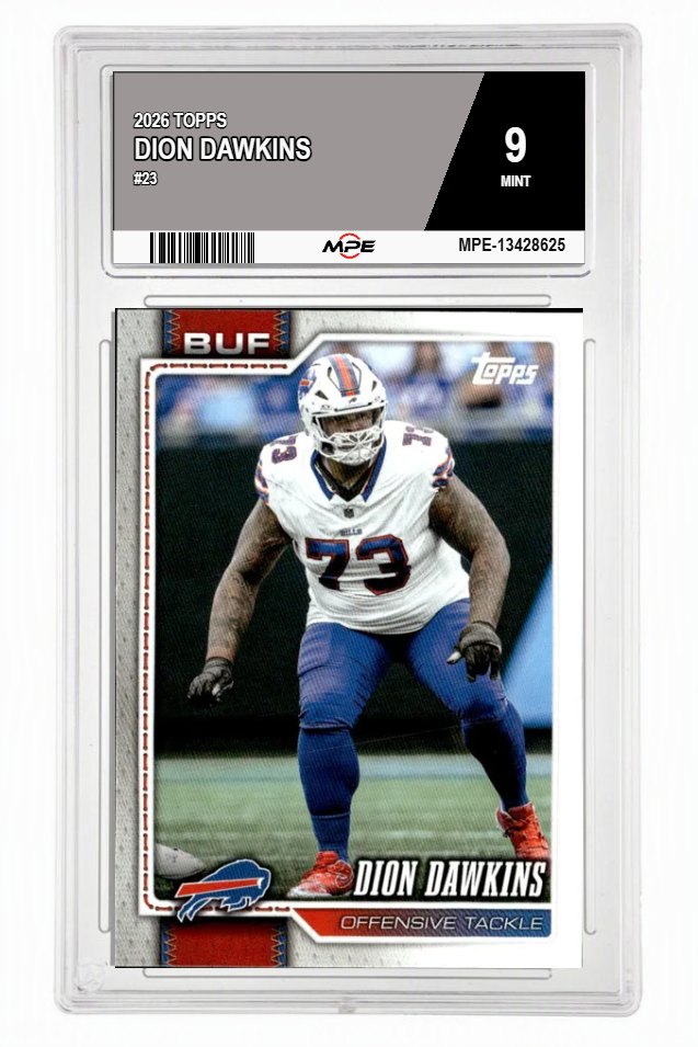2026 TOPPS #23 DION DAWKINS MPE 9 MINT — graded card auctioned from the MPE vault