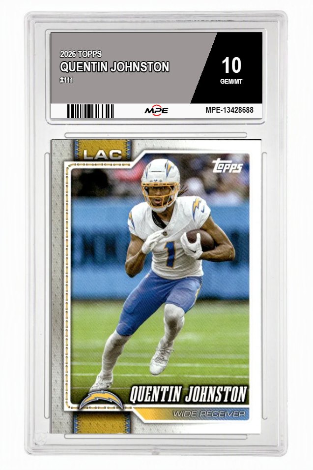 2026 TOPPS #111 QUENTIN JOHNSTON MPE 10 GEM/MT — graded card auctioned from the MPE vault
