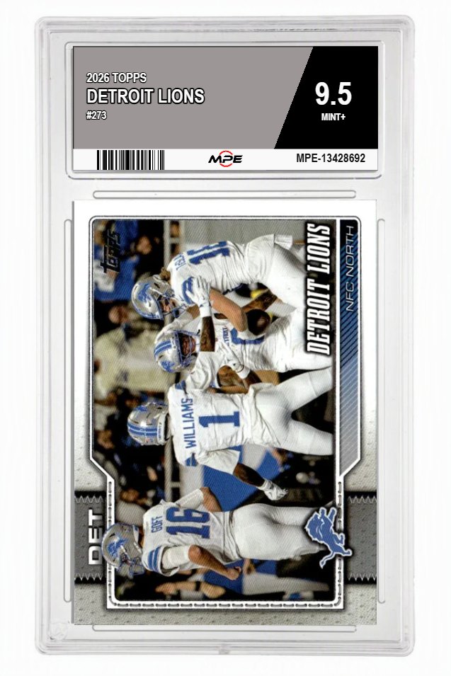 2026 TOPPS #273 DETROIT LIONS MPE 9.5 MINT+ — graded card auctioned from the MPE vault