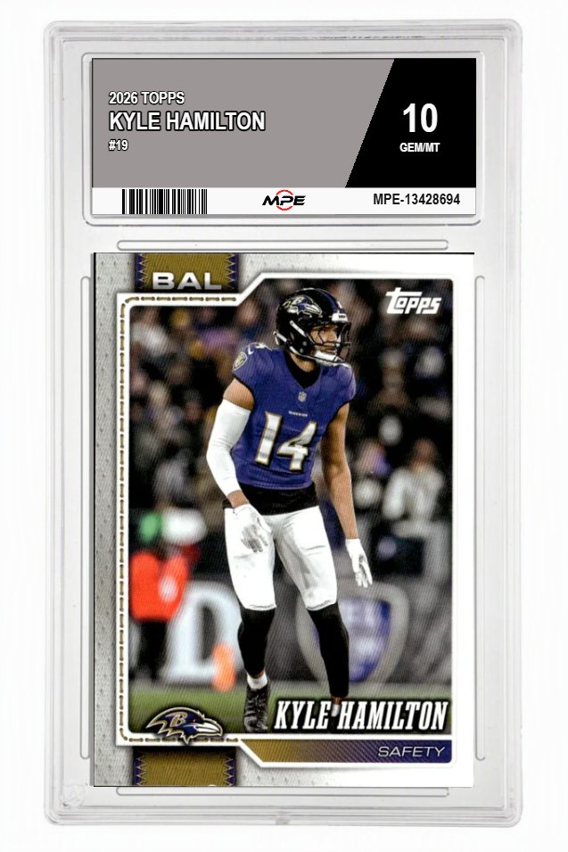 2026 TOPPS #19 KYLE HAMILTON MPE 10 GEM/MT — graded card auctioned from the MPE vault