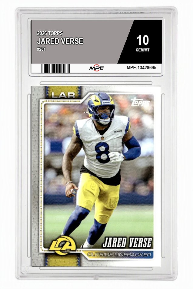 2026 TOPPS #231 JARED VERSE MPE 10 GEM/MT — graded card auctioned from the MPE vault
