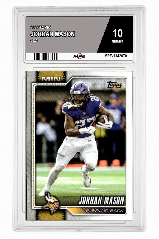 2026 TOPPS #130 JORDAN MASON MPE 10 GEM/MT — graded card auctioned from the MPE vault