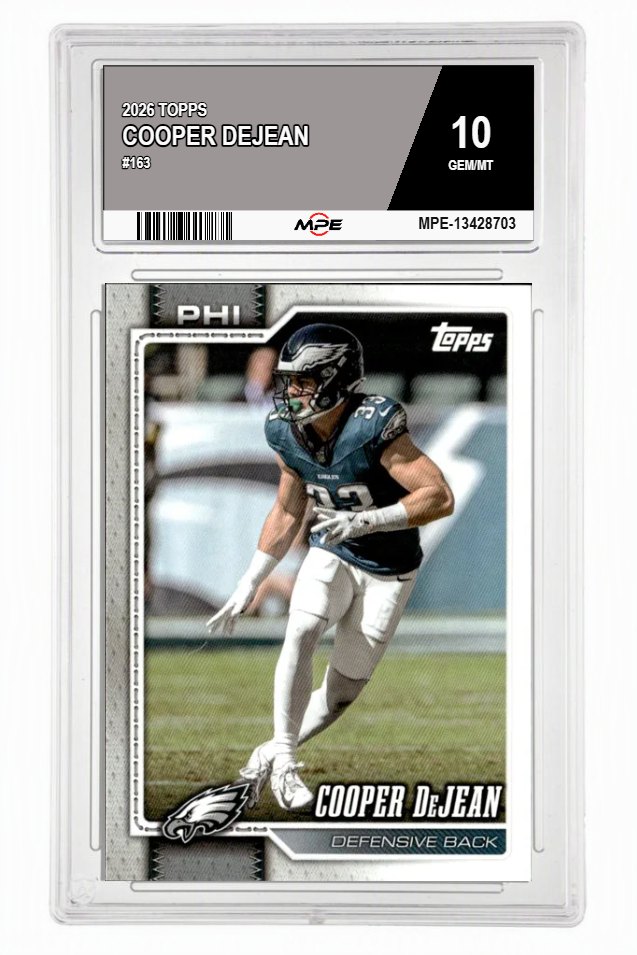 2026 TOPPS #163 COOPER DEJEAN MPE 10 GEM/MT — graded card auctioned from the MPE vault