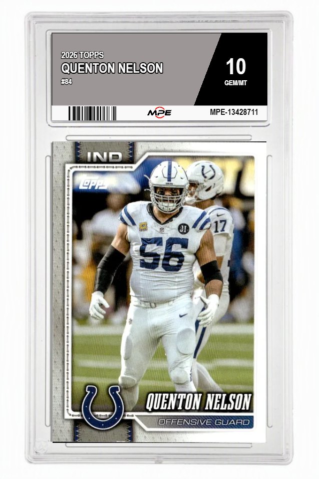 2026 TOPPS #84 QUENTON NELSON MPE 10 GEM/MT — graded card auctioned from the MPE vault