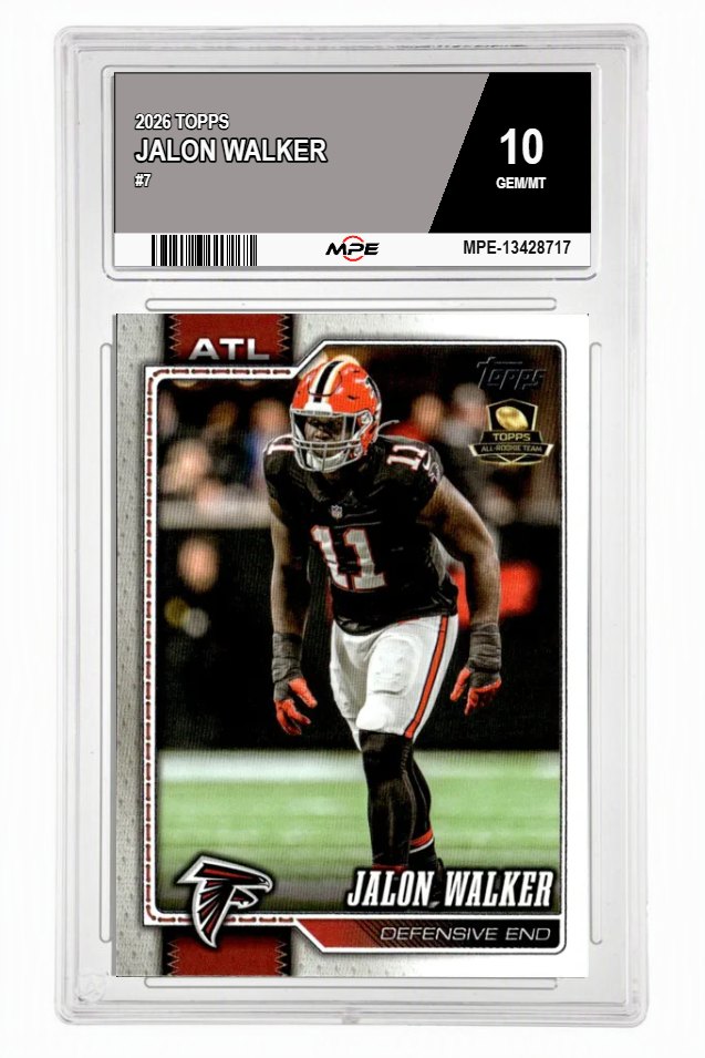 2026 TOPPS #7 JALON WALKER MPE 10 GEM/MT — graded card auctioned from the MPE vault