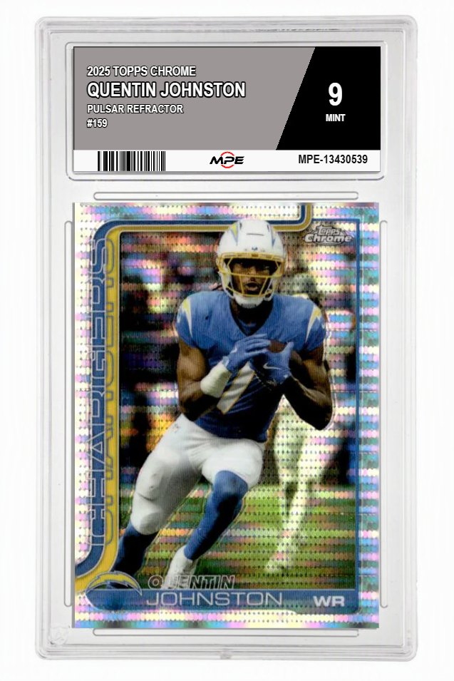 2025 TOPPS CHROME Pulsar Refractor #159 QUENTIN JOHNSTON MPE 9 MINT — graded card auctioned from the MPE vault
