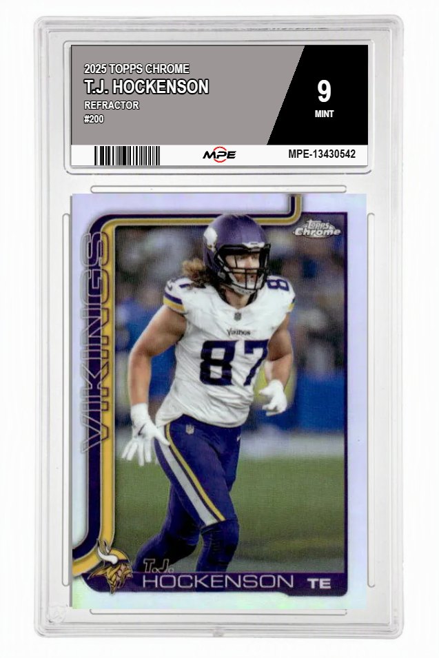 2025 TOPPS CHROME REFRACTOR #200 T.J. HOCKENSON MPE 9 MINT — graded card auctioned from the MPE vault