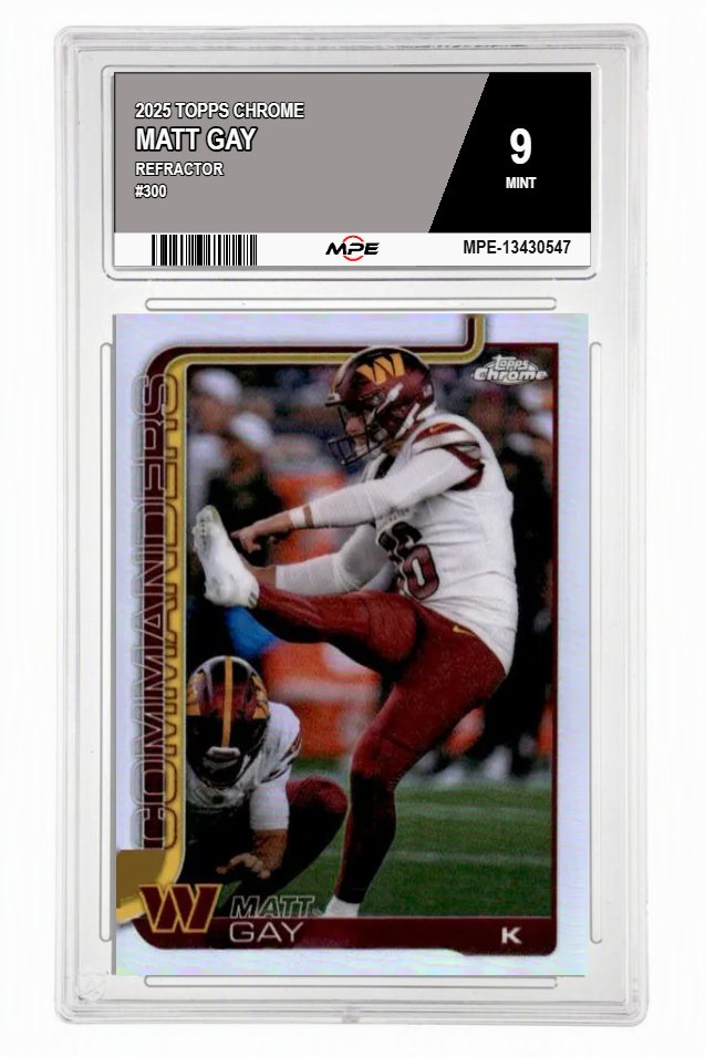 2025 TOPPS CHROME REFRACTOR #300 MATT GAY MPE 9 MINT — graded card auctioned from the MPE vault