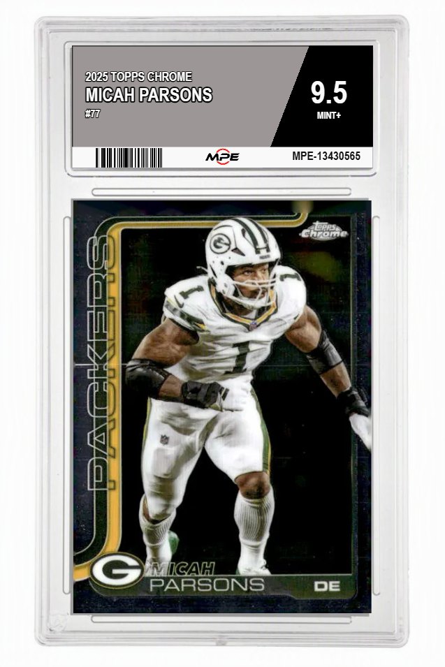 2025 TOPPS CHROME #77 MICAH PARSONS MPE 9.5 MINT+ — graded card auctioned from the MPE vault