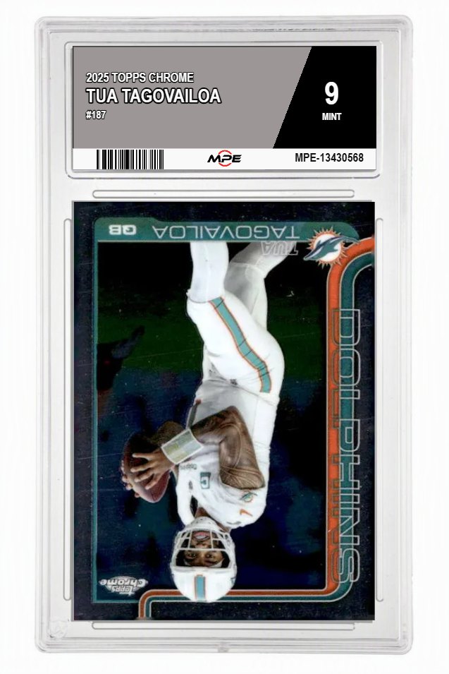 2025 TOPPS CHROME #187 TUA TAGOVAILOA MPE 9 MINT — graded card auctioned from the MPE vault