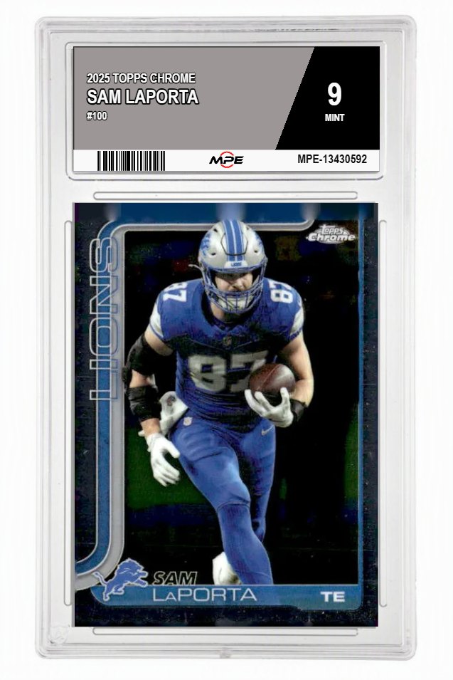 2025 TOPPS CHROME #100 SAM LAPORTA MPE 9 MINT — graded card auctioned from the MPE vault
