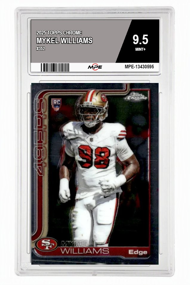 2025 TOPPS CHROME #352 MYKEL WILLIAMS MPE 9.5 MINT+ — graded card auctioned from the MPE vault