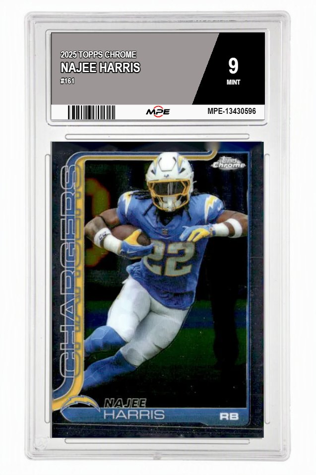 2025 TOPPS CHROME #161 NAJEE HARRIS MPE 9 MINT — graded card auctioned from the MPE vault