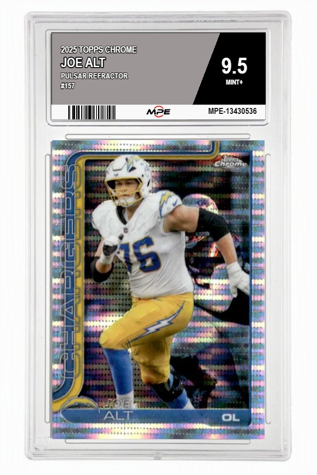 2025 TOPPS CHROME Pulsar Refractor #157 JOE ALT MPE 9.5 MINT+ — graded card auctioned from the MPE vault