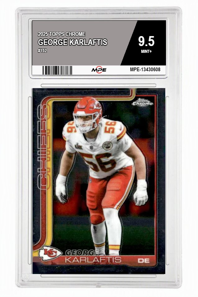 2025 TOPPS CHROME #152 GEORGE KARLAFTIS MPE 9.5 MINT+ — graded card auctioned from the MPE vault
