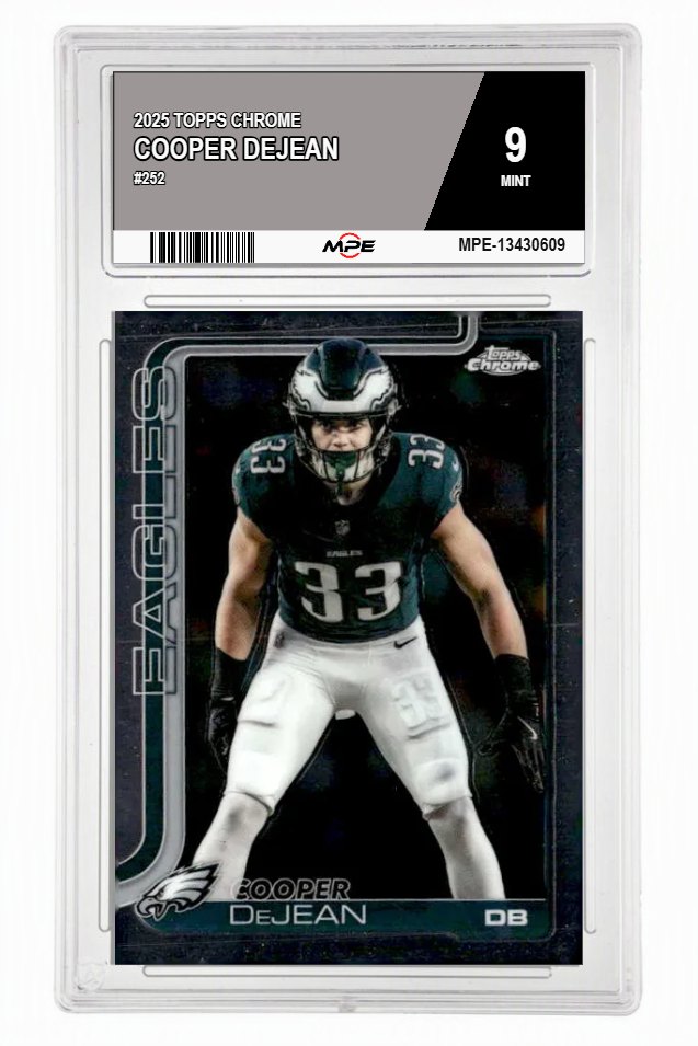 2025 TOPPS CHROME #252 COOPER DEJEAN MPE 9 MINT — graded card auctioned from the MPE vault