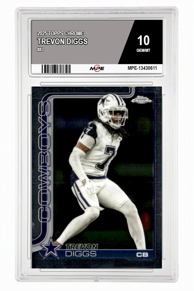 2025 TOPPS CHROME #83 TREVON DIGGS MPE 10 GEM/MT — graded card auctioned from the MPE vault
