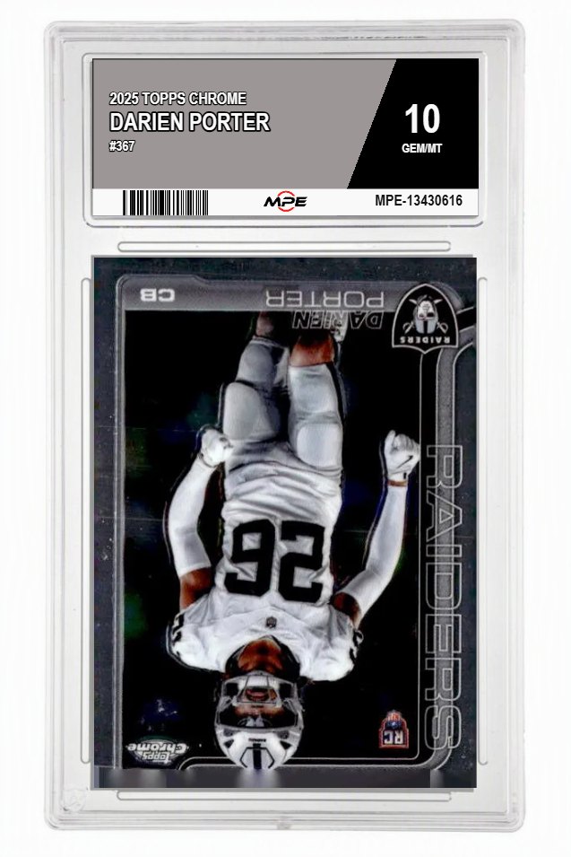 2025 TOPPS CHROME #367 DARIEN PORTER MPE 10 GEM/MT — graded card auctioned from the MPE vault