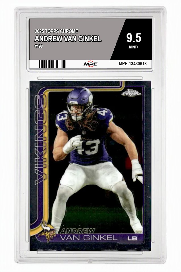 2025 TOPPS CHROME #198 ANDREW VAN GINKEL MPE 9.5 MINT+ — graded card auctioned from the MPE vault