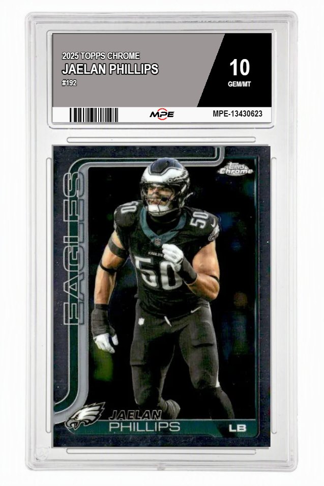 2025 TOPPS CHROME #192 JAELAN PHILLIPS MPE 10 GEM/MT — graded card auctioned from the MPE vault