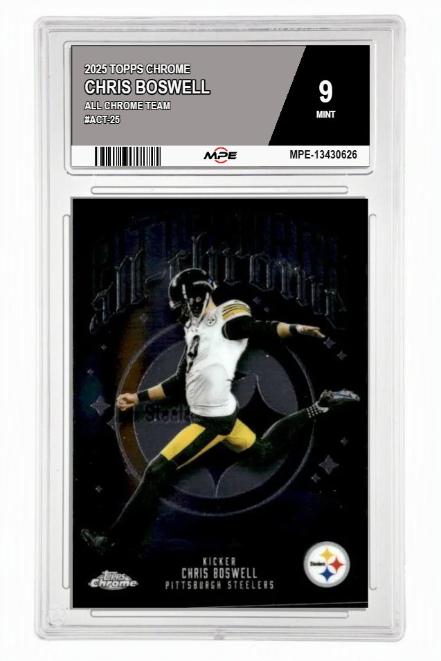 2025 TOPPS CHROME ALL CHROME TEAM #ACT-25 CHRIS BOSWELL MPE 9 MINT — graded card auctioned from the MPE vault