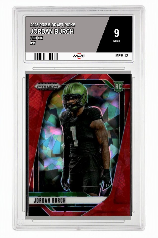 2025 PRIZM DRAFT PICKS RED ICE #95 JORDAN BURCH MPE 9 MINT — graded card auctioned from the MPE vault