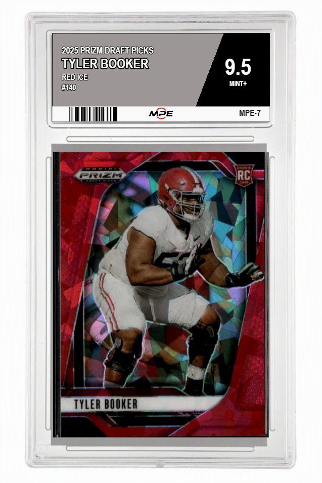 2025 PRIZM DRAFT PICKS RED ICE #140 TYLER BOOKER MPE 9.5 MINT+ — graded card auctioned from the MPE vault