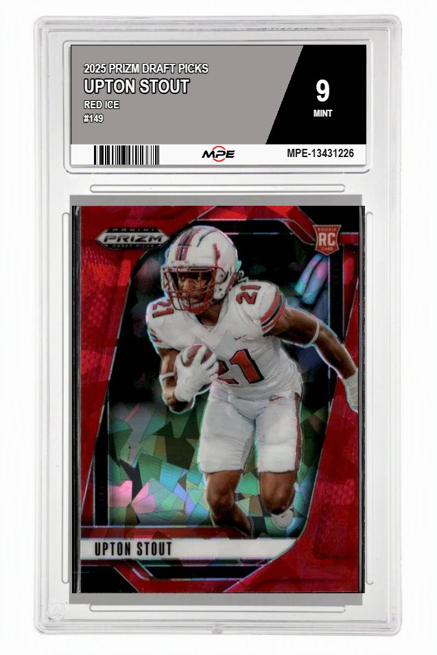 2025 PRIZM DRAFT PICKS RED ICE #149 UPTON STOUT MPE 9 MINT — graded card auctioned from the MPE vault
