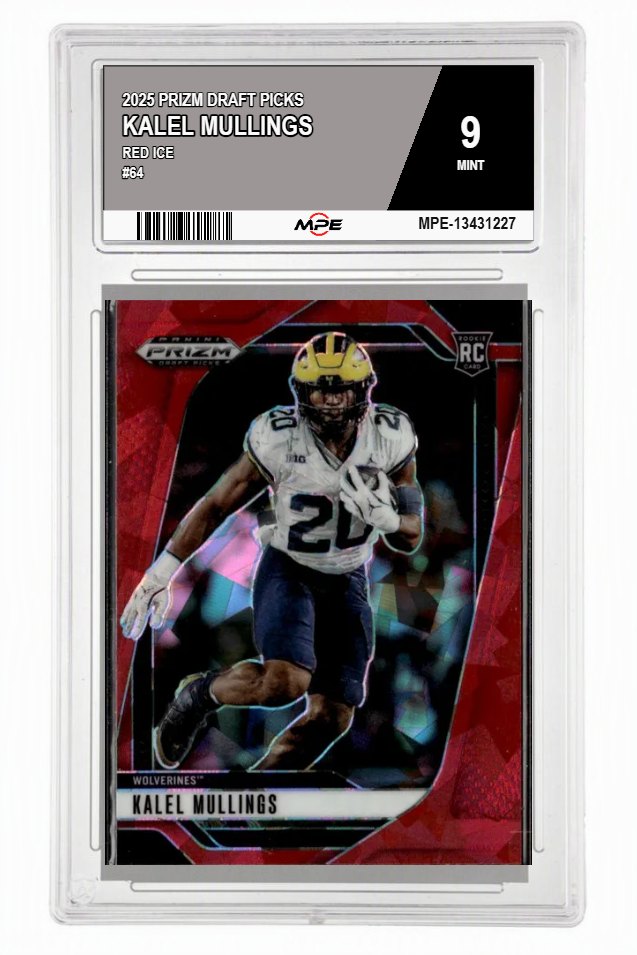 2025 PRIZM DRAFT PICKS RED ICE #64 KALEL MULLINGS MPE 9 MINT — graded card auctioned from the MPE vault