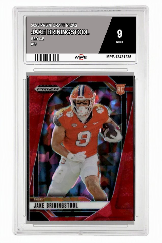 2025 PRIZM DRAFT PICKS Red Ice #18 JAKE BRININGSTOOL MPE 9 MINT — graded card auctioned from the MPE vault