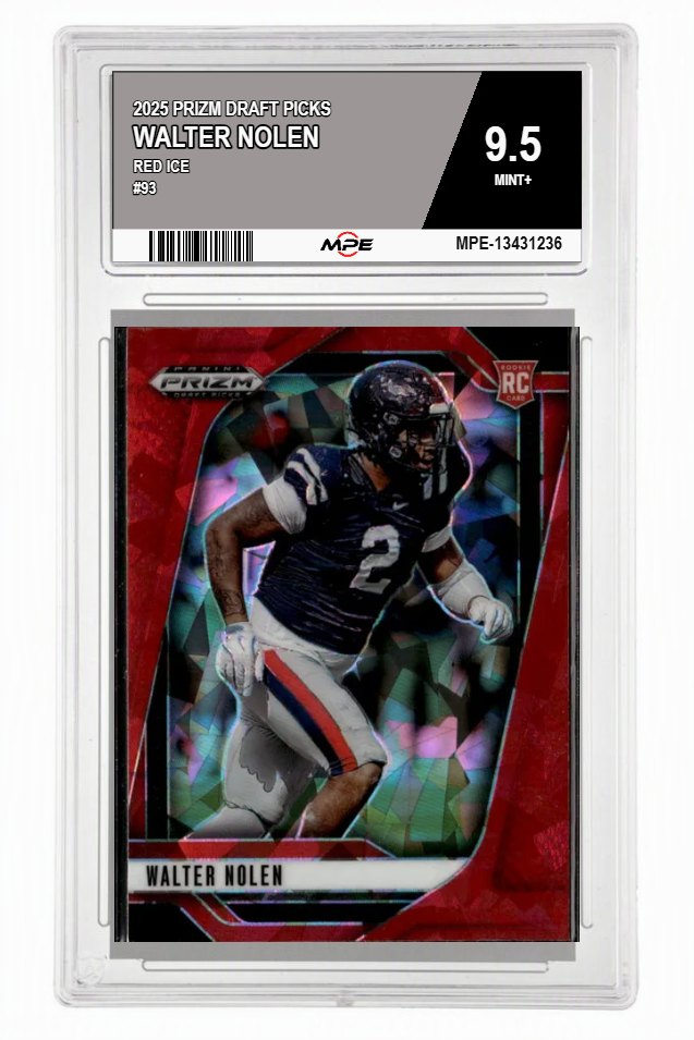 2025 PRIZM DRAFT PICKS Red Ice #93 WALTER NOLEN MPE 9.5 MINT+ — graded card auctioned from the MPE vault
