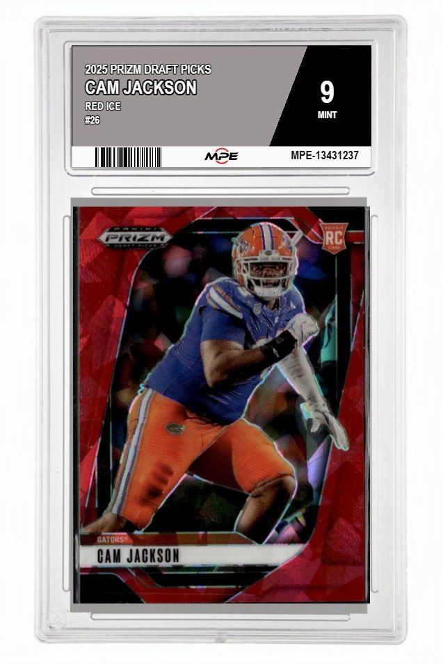 2025 PRIZM DRAFT PICKS Red Ice #26 CAM JACKSON MPE 9 MINT — graded card auctioned from the MPE vault