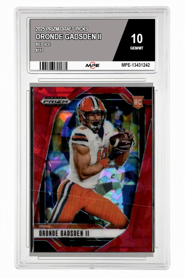 2025 PRIZM DRAFT PICKS Red Ice #117 ORONDE GADSDEN II MPE 10 GEM/MT — graded card auctioned from the MPE vault