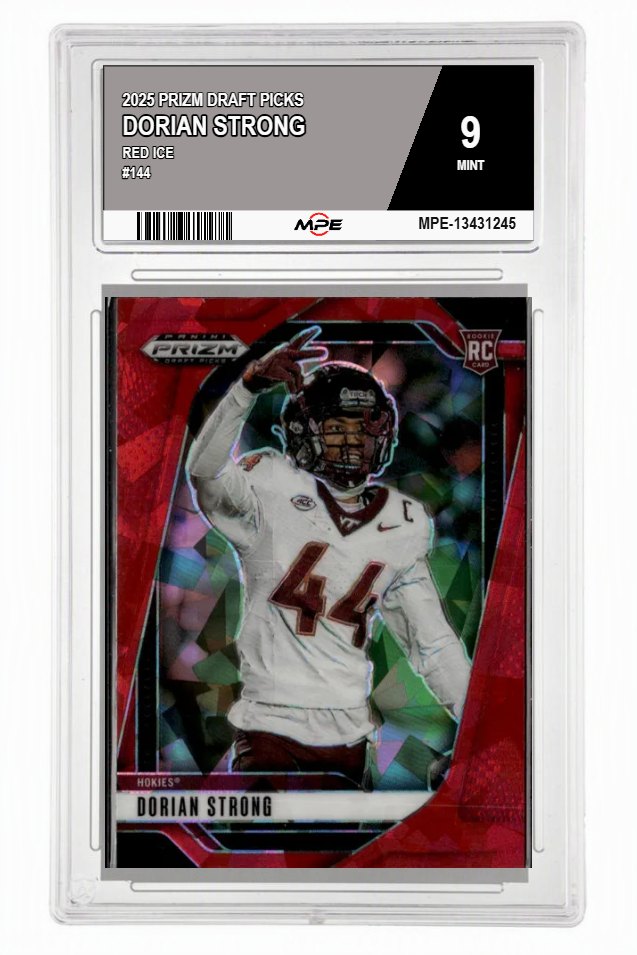 2025 PRIZM DRAFT PICKS Red Ice #144 DORIAN STRONG MPE 9 MINT — graded card auctioned from the MPE vault